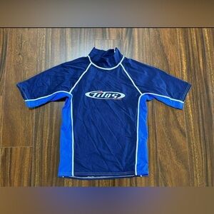 Tilos kids small short-sleeve rash guard, blue